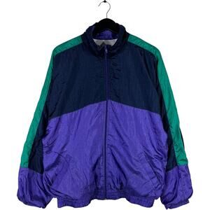 Vintage Vasari Color Block Full Zip Windbreaker